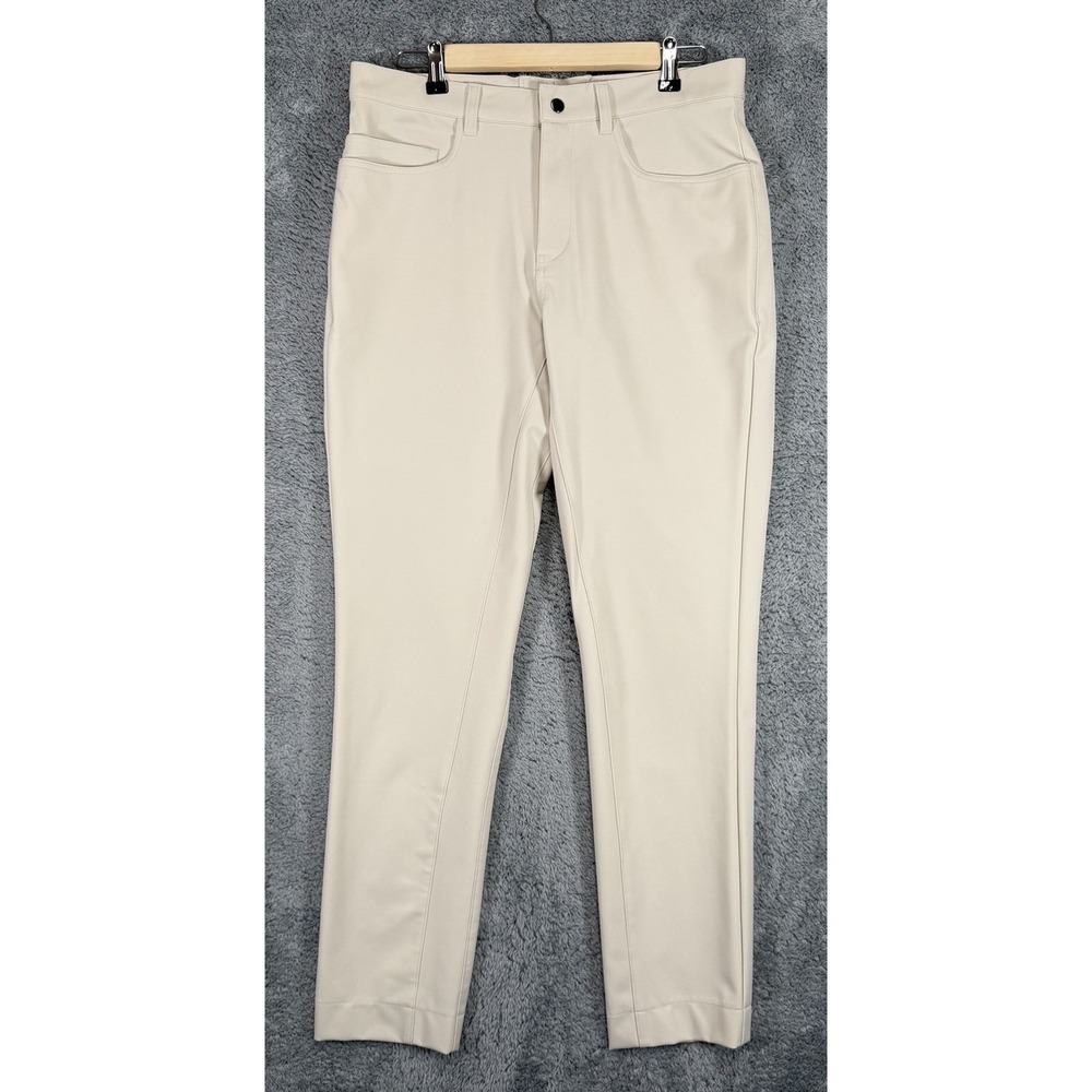 State & Liberty Tech Chino Pants Mens 33x30 Beige Athletic Fit Wicking Stretch